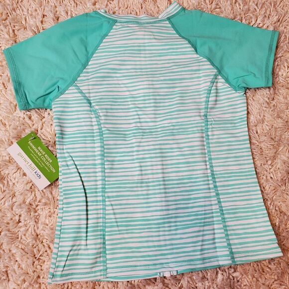 GARNET HILL Wave Rider Swimwear Collection Zip-Up Swim Shirt - Sz. 8 - Picture 2 of 4